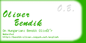 oliver bendik business card